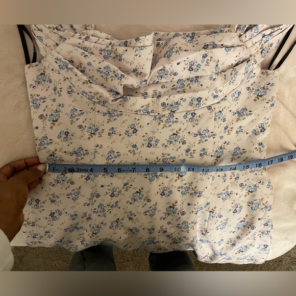 Lavish Alice Bardot Floral Cowl Neck Off Shoulder Cocktail Dress - Picture 15 of 15